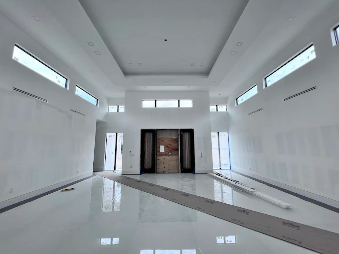 Finished commercial interior with HVAC build-out
